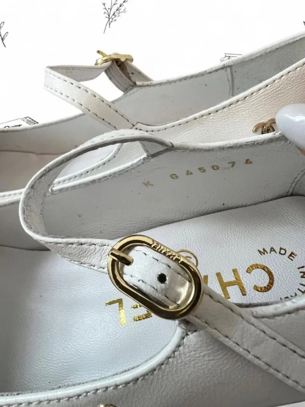 Chanel Patent Cap Toe Charms Mary Jane Pumps SZ 38